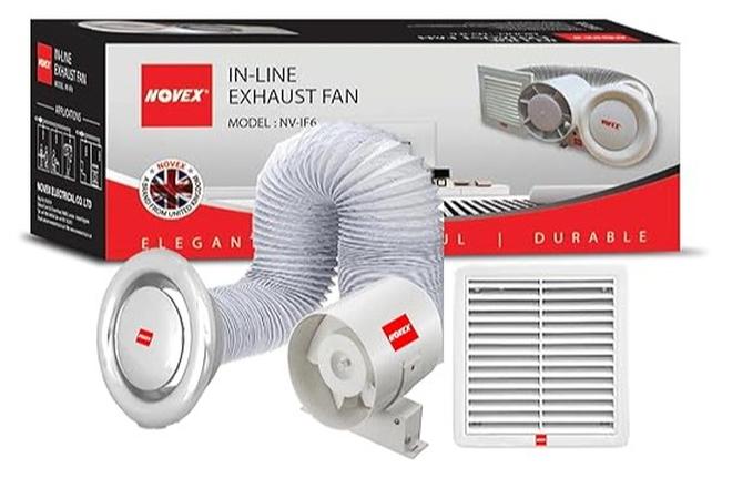 NOVEX مجموعة مروحة عادم خطية كاملة (4 بوصة) - Image 1
