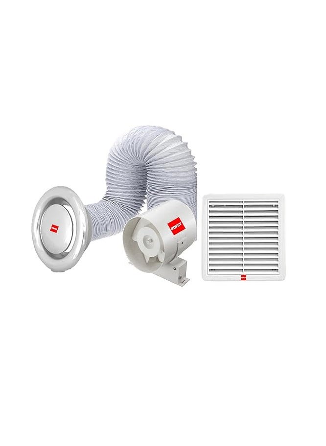 NOVEX Duct In-Line Exhaust Fan complete Kit (4" Inch)  - Image 2