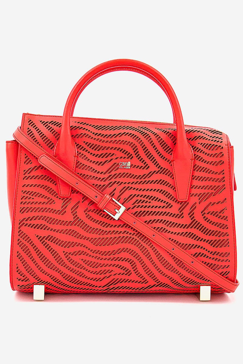 Cavalli Class Women Classic Satchel Bag 24 H x 30 L x 16 W cm, Coral - Image 1