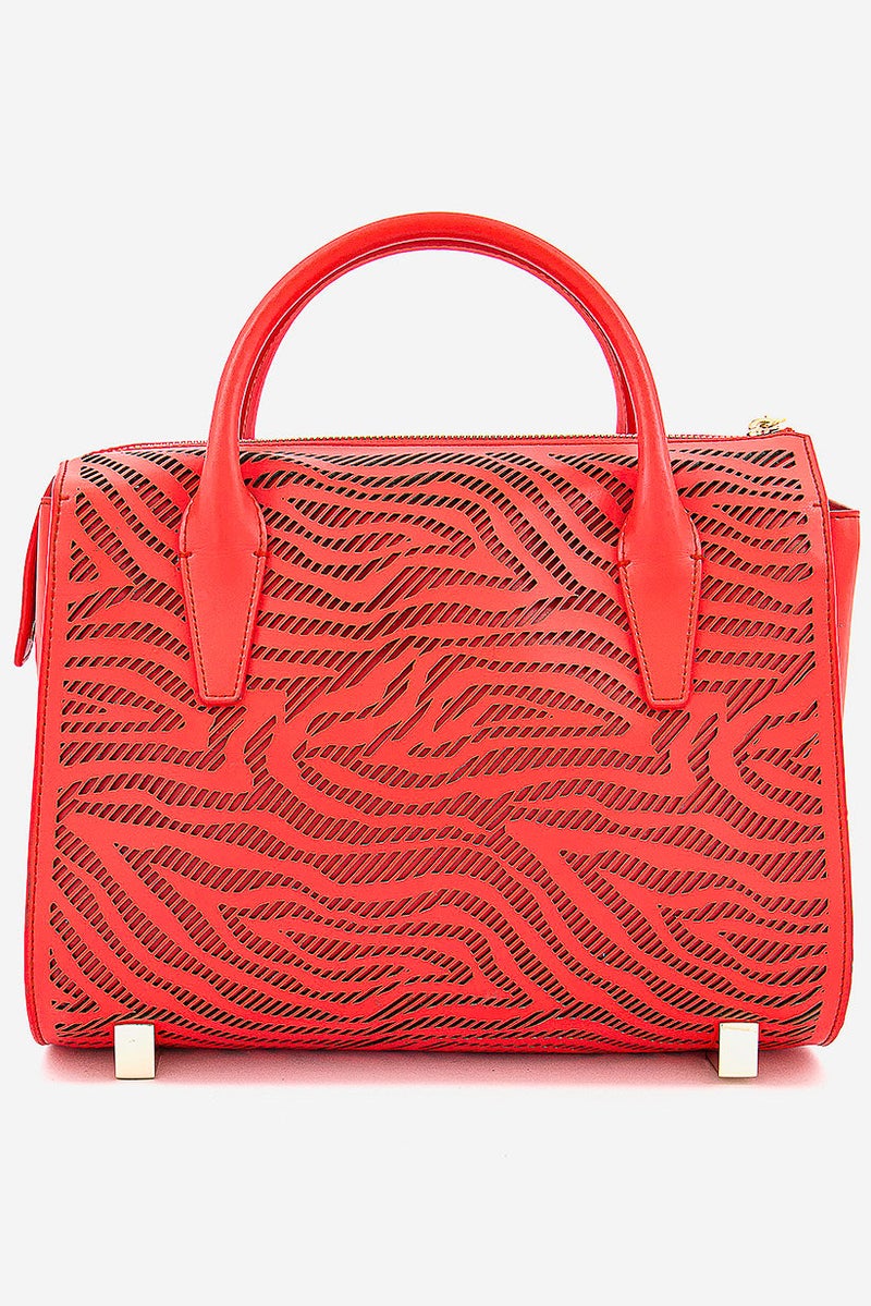 Cavalli Class Women Classic Satchel Bag 24 H x 30 L x 16 W cm, Coral - Image 2