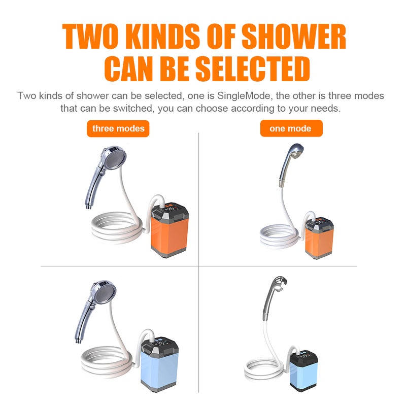 Portable Cordless Camping Shower Outdoor Electric Shower Pump Rechargeable Shower Large Capacity Hiking Traveling Shower Digital Display Bathe Tool - Image 5