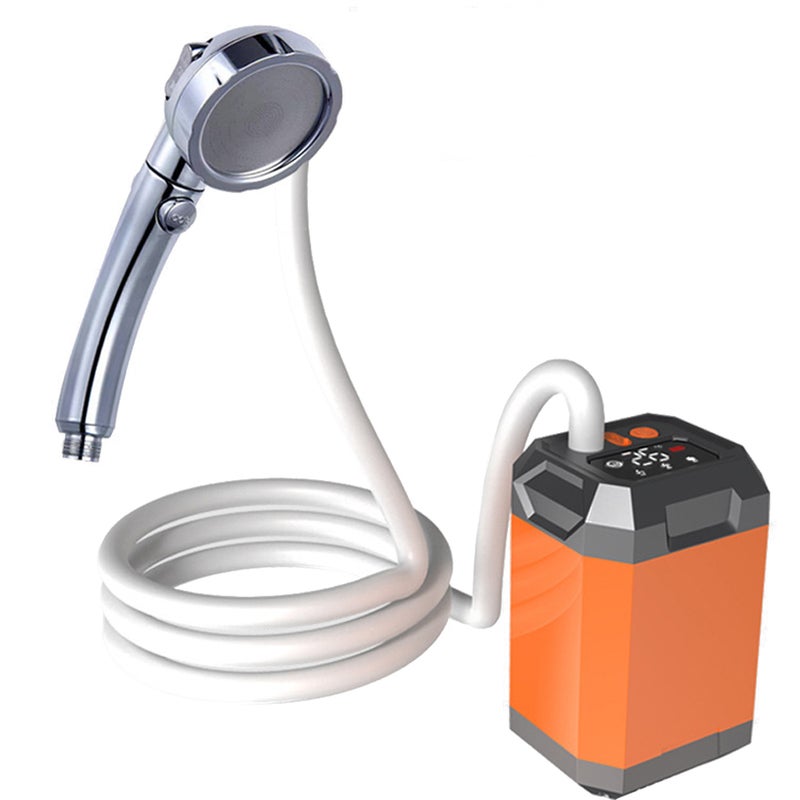 Portable Cordless Camping Shower Outdoor Electric Shower Pump Rechargeable Shower Large Capacity Hiking Traveling Shower Digital Display Bathe Tool - Image 1