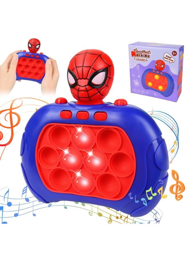 SPIDERMAN Pop Quick Push Bubbles Game, Pop It Electronic Game, Puzzle Pop It Fidget Toy, Pop It Light Up Game, Push Pop Game Controller Bubble Sensory Fidget Toy for Children Adults spider man