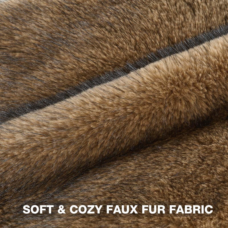 FUTEI Tawny Decorative Throw Pillow Covers 18x18 Inch Set of 2,Soft Faux Raccoon Fur Textured Cushion Case,Modern Home Luxurious Decor for Couch Bed Living Room - Image 2