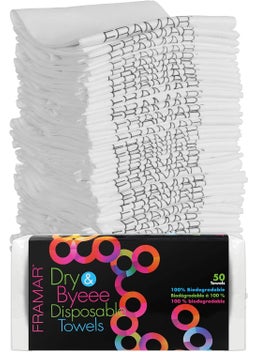 framar FRAMAR Disposable Towels for Salon Hair Towels for Women Salon Towels Bleach Safe White Spa Towels for Hair Drying Towel White Towels Bulk White Gym Towels Pack  50 Pack Disposable Towel 