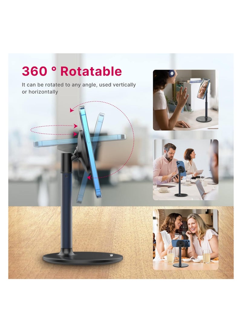 Ulanzi - Magnetic Phone Stand Adjustable Aluminum Desk Phone Holder Dock with 360°Rotation, Compatible with iPhone MagSafe Case - Image 1