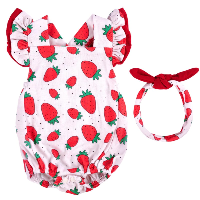 BABESIDE Reborn Baby Doll Clothes for 18-20 Inch Dolls,Strawberry Outfit Set, Cute Baby Doll Accessories for Reborn Girl Dolls - Image 1