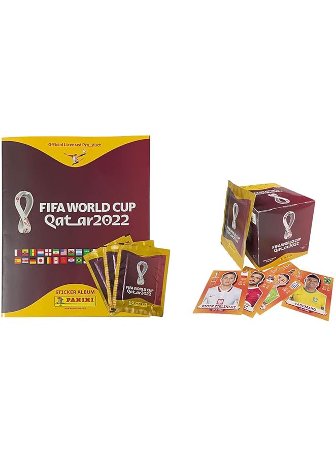 Panini Fifa Qatar World Cup 2022 Players Album With 53 Pack Of Sticker Collection Per Pack 5 Stickers - Image 1