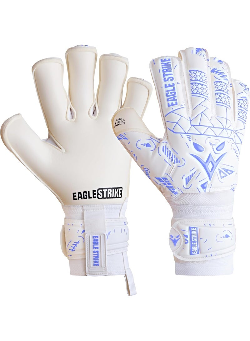 Eagle Strike Soccer Goalie Gloves - Fingers Protection, Sizes 5 to 11, 4mm German Giga Latex Pro-Level Gloves - Image 1