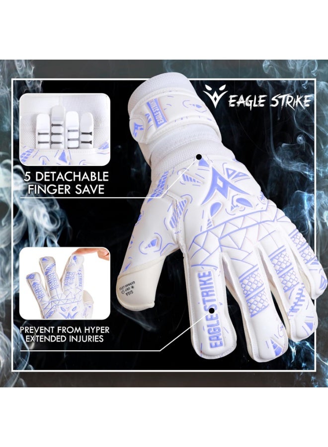 Eagle Strike Soccer Goalie Gloves - Fingers Protection, Sizes 5 to 11, 4mm German Giga Latex Pro-Level Gloves - Image 2
