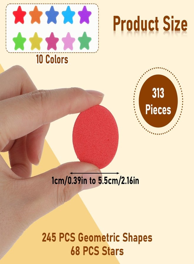 Molain 313 Pcs Foam Geometric Shape Stickers (Assorted Colors) - Image 2
