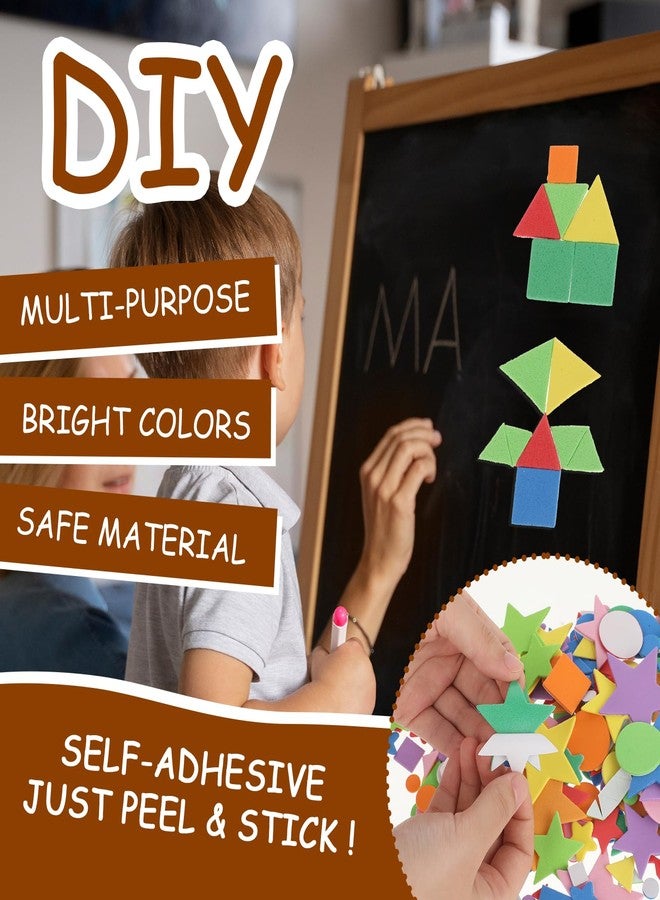 Molain 313 Pcs Foam Geometric Shape Stickers (Assorted Colors) - Image 3
