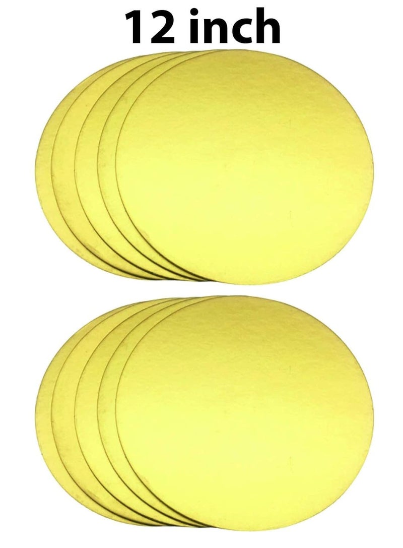 BAKER'S STUDIO صينية كعكة دائرية من MDF باللون الذهبي - 10 قطع، 12 بوصة - Image 2