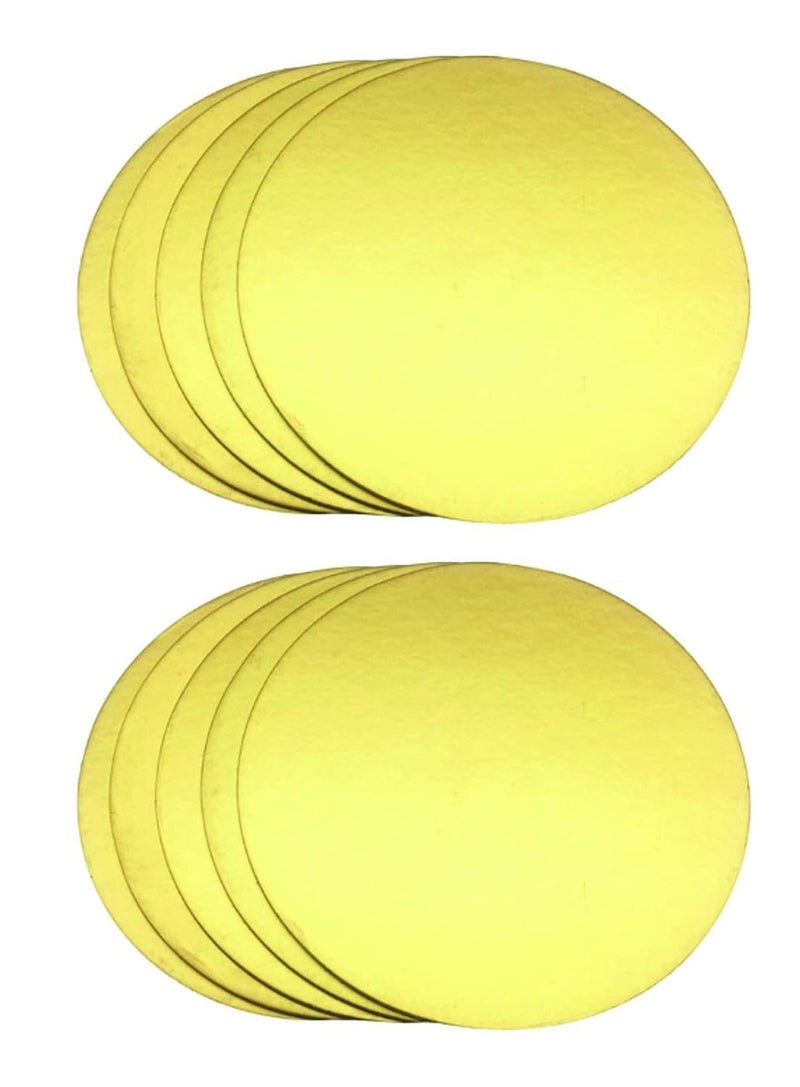 BAKER'S STUDIO صينية كعكة دائرية من MDF باللون الذهبي - 10 قطع، 12 بوصة - Image 1