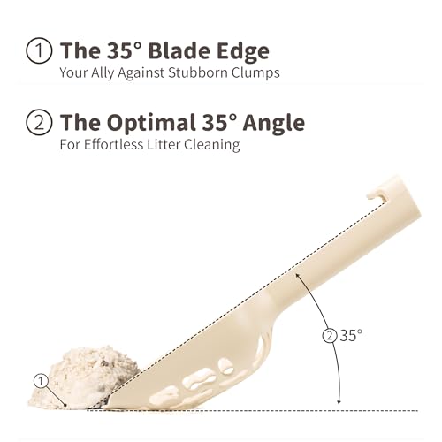 Lady N Cat Litter Scoop for Clumping Litter, Dual-Size 8-Shaped Holes for Fast Sifting, Works with Tofu, Clay, Corn & Wood, Durable ABS Plastic - Image 5