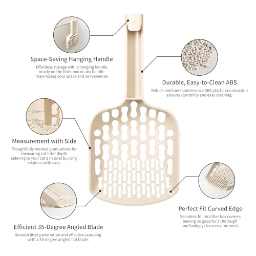 Lady N Cat Litter Scoop for Clumping Litter, Dual-Size 8-Shaped Holes for Fast Sifting, Works with Tofu, Clay, Corn & Wood, Durable ABS Plastic - Image 4