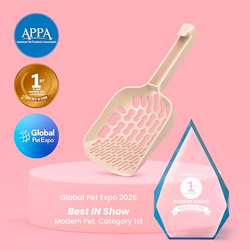 Lady N Cat Litter Scoop for Clumping Litter, Dual-Size 8-Shaped Holes for Fast Sifting, Works with Tofu, Clay, Corn & Wood, Durable ABS Plastic - Image 2