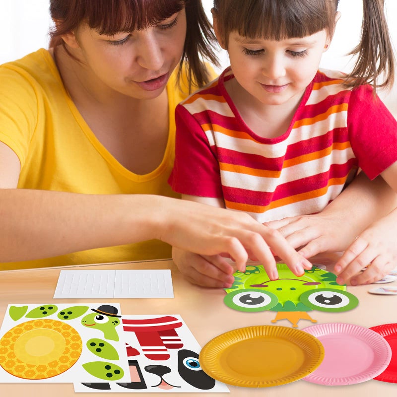 BAODLON Arts and Crafts Kits for Kids, 12 Pack Simple Crafts Animal Paper Plate Art Kit for 2 3 4 5 Year Old Toddler Boys Girls, DIY Kids Crafts for Preschool Classroom Activity/Birthday/Party Game - Image 4