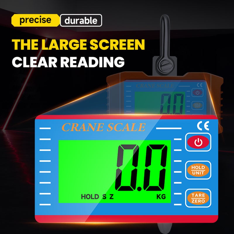 Digital Crane Scale 1000kg (2204lb) 0.5kg Resolution Heavy Duty - Large LCD Backlight Screen Remote Control Hanging Scale for Industrial Construction Outdoor Commercial Use - Image 5