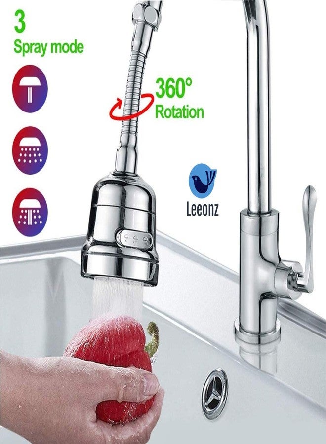 Leeonz Movable Kitchen Faucet Head, 360° Rotatable Anti-Splash - Best Tap Booster & Water Saving Kitchen Sink Faucet Sprayer Head Replacement (Short Style) - Image 4
