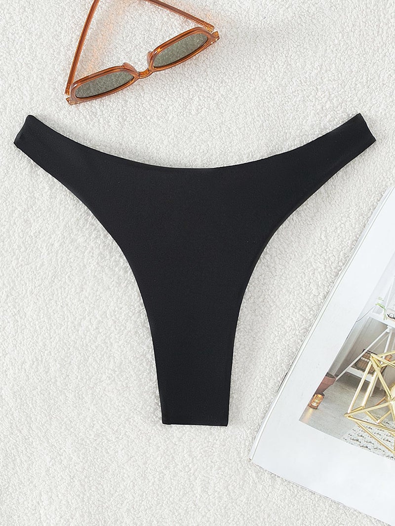 SherryDC Womenâ€™s Cheeky Thong Brazilian Bikini Bottoms Sexy High Cut Leg Swimsuit Bottom Ruched Butt Bathing Suit Briefs - Image 5