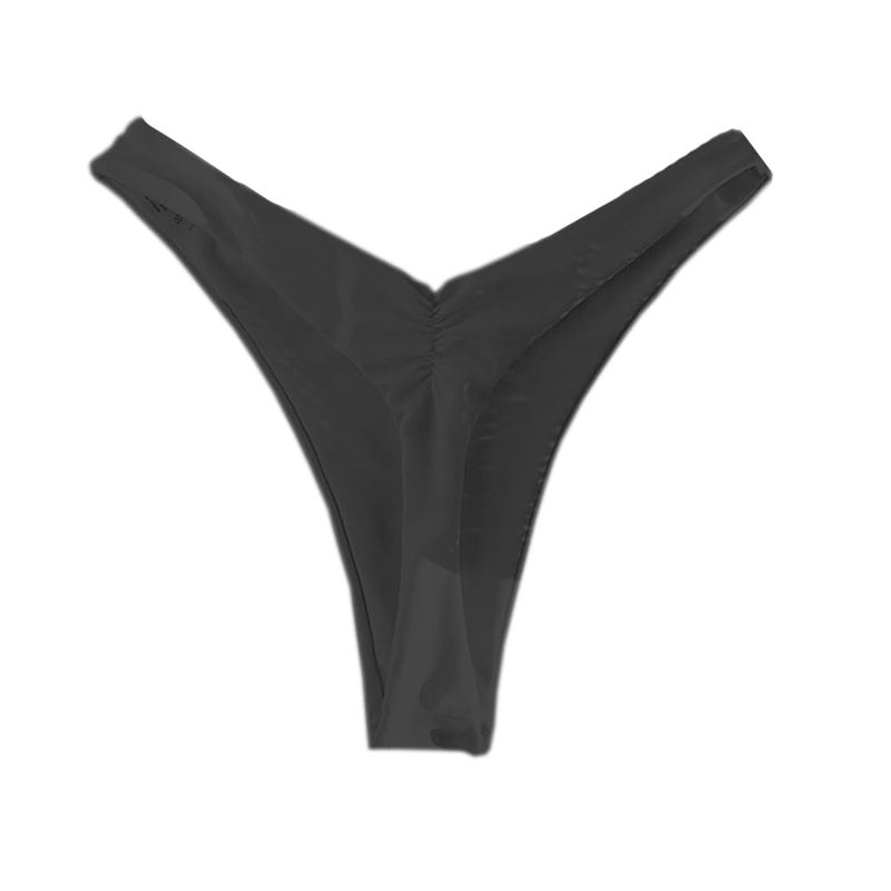 SherryDC Womenâ€™s Cheeky Thong Brazilian Bikini Bottoms Sexy High Cut Leg Swimsuit Bottom Ruched Butt Bathing Suit Briefs - Image 1
