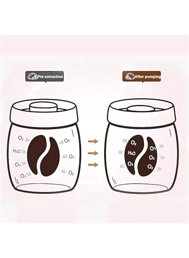 HOOKOR Durku Vacuum Glass Jars with Airtight Lid,Borosilicate Glass Coffee Canister Container, Easy to Operate,Perfect for Coffee Grounds,Beans,Loose Tea,Candy,Sugar,Nuts,Spice (White-1200ml) - Image 4