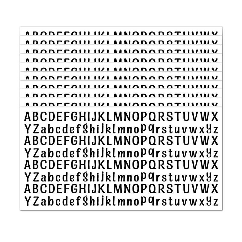 Dvobez 10 Sheet Small Letter Stickers, 1/2 Inch Self Adhesive Alphabet Stickers, Cute Vinyl Letter Stickers for Arts Crafts Outdoor Sign Poster Windows Doors Mailboxes Car Truck - Black - Image 1
