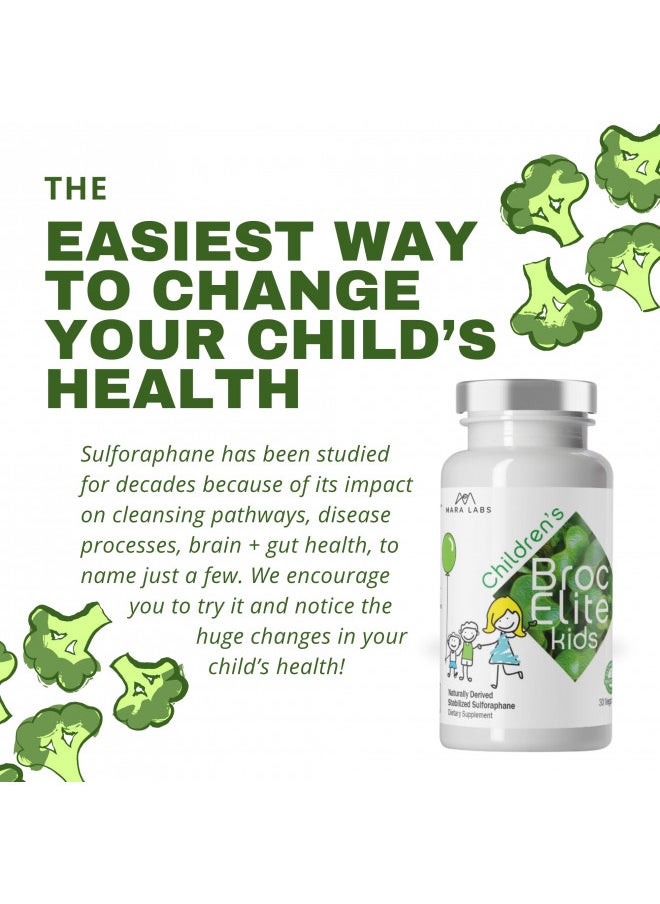 BrocElite - Mara Labs Broc Elite Kids | Broccoli Supplement w/Naturally Stabilized Sulforaphane Extract for Children | No Glyphosate Residue | 30 Servings - Image 1