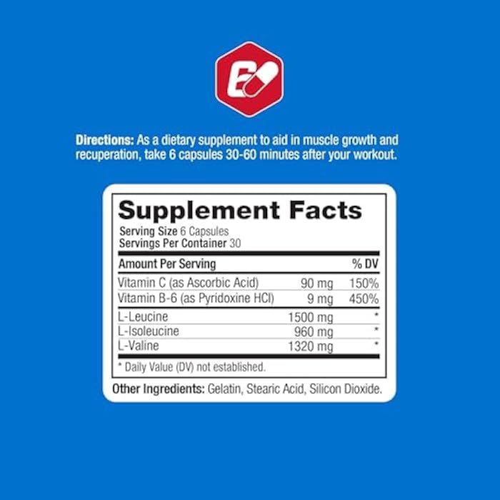 Prolab BCAA Plus Branched Chain Amino Acid Capsules, Muscle Recovery, Lean Muscle Support, Endurance & Performance Booster (180 Capsules) - Image 2