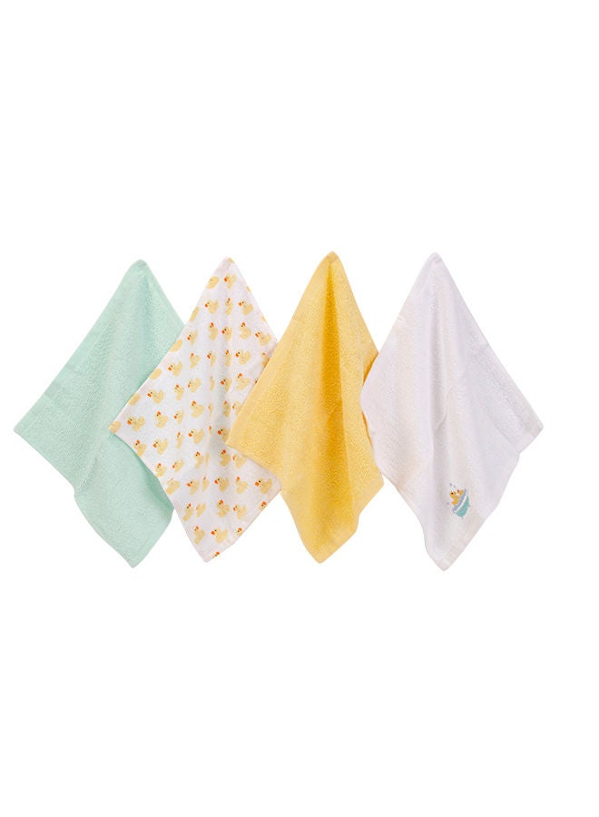 hudson baby Washcloths 4 Piece Woven Terry Duck - Image 3