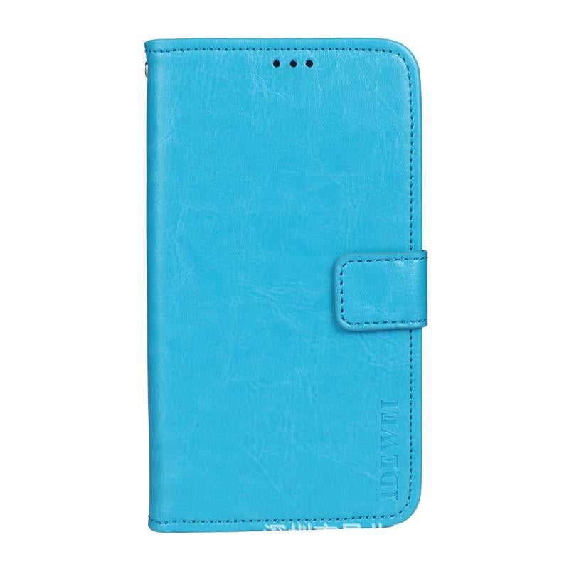 غطاء واقي بملمس جلد لـ Redmi Note 14 مع حامل بطاقات وحماية من السقوط مع مقاوم للصدمات مع حامل قائم مع مغناطيس قوي باللون أزرق مغناطيسي بوظيفة حامل باللون الأزرق باللون الأحمر - Image 1