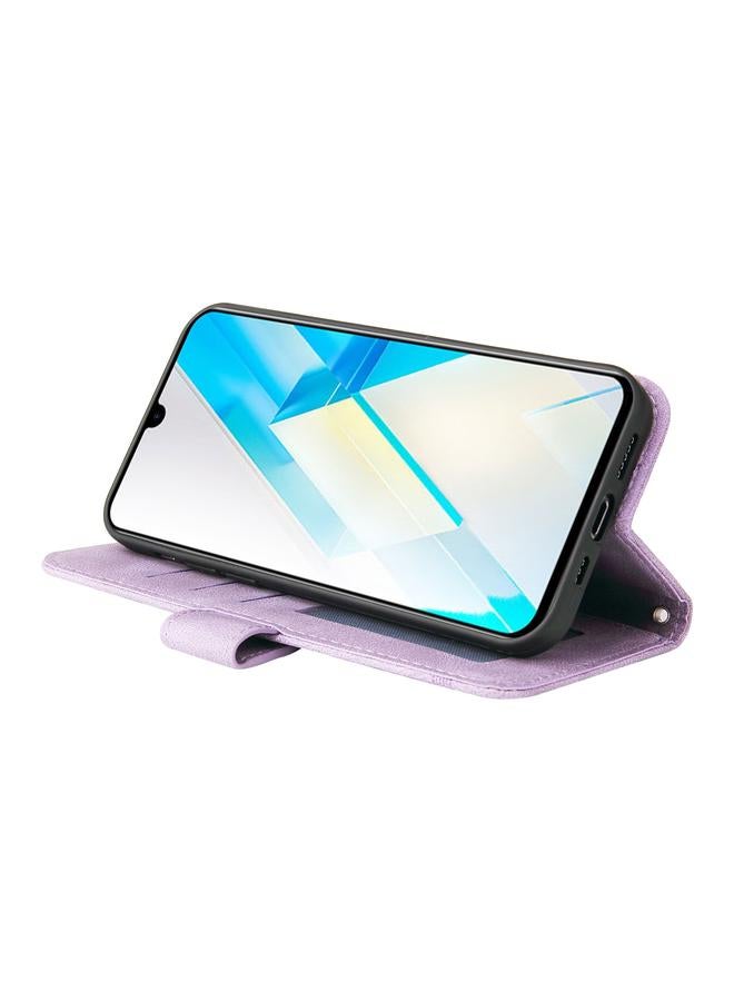 Zaboon Case For Infinix Note 12 / G96 Skin Feel Life Tree Metal Button Leather Phone Case - Image 5