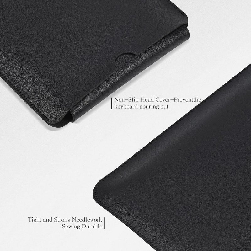 CASEDAO حافظة لوحة مفاتيح من جلد PU ل Logitech MX Keys المتقدم/لوحة المفاتيح الميكانيكية، حقيبة سفر - سوداء - Image 4