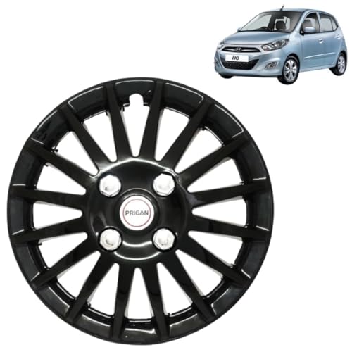 Prigan Hyundai i10 Glossy Black Wheel Cover 13", for Hyundai i10 (Set of 4 Pcs) (Press Fitting) Model- Camry Glossy Black 13 - Image 1