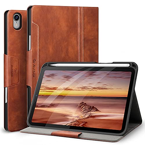Antbox Case for iPad mini 7 A17 Pro, iPad mini 7th/6th Generation Case (2024/2021) with Pencil Holder Vegan Leather Smart Cover with Auto Sleep/Wake Stand Function - Image 1