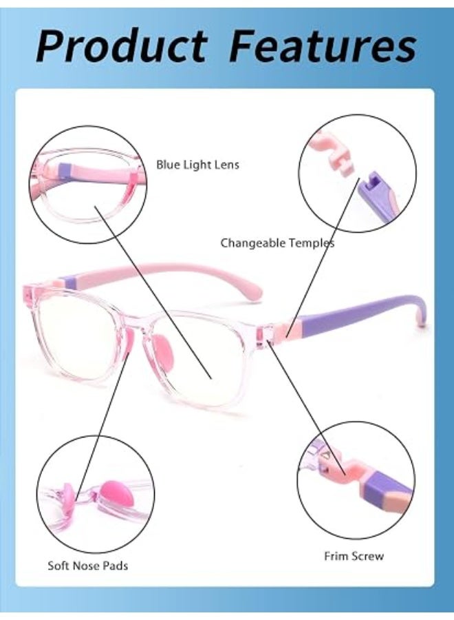 HOTERA Kids Blue Light Glasses, TR90 Computer Gaming Glasses for Girls and Boys Age 3-10, Anti Blue Ray Eyeglasses - Image 3