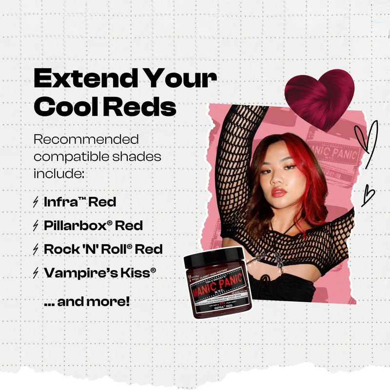 MANIC PANIC Cool Deep Blood Red Color Depositing Conditioner - Love Color Hair Conditioner Keeps Hair Vibrant, Nourished & Refreshed - Formulated with Shea Butter & Quinoa - Rock Me Red (8oz) - Image 3