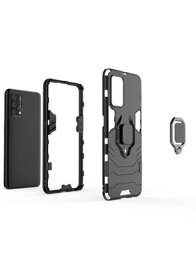 اس-توب جراب لهاتف OPPO A74 4G مقاوم للصدمات مصنوع من مادة PC + TPU مع حامل حلقي مغناطيسي - Image 3