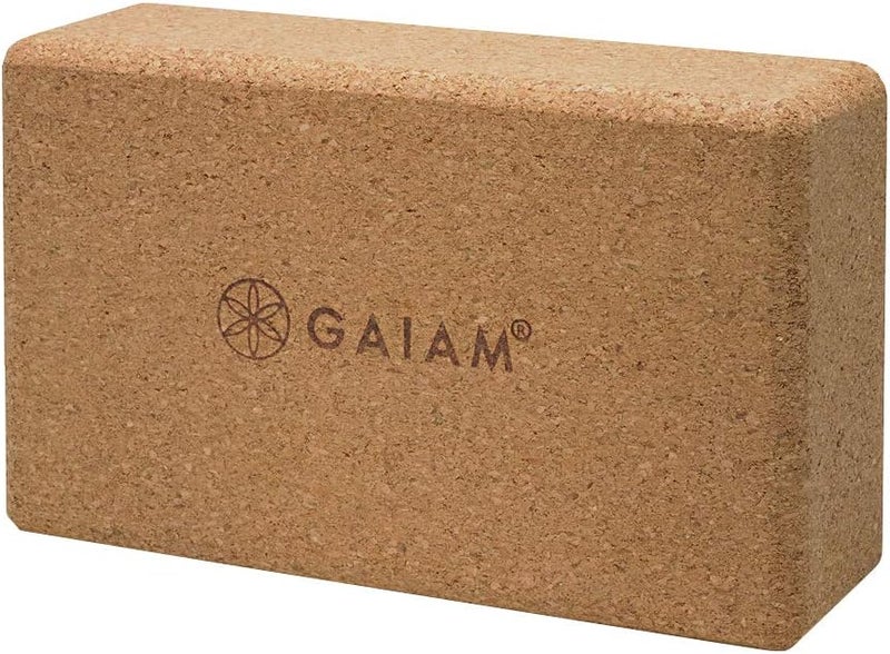 GAIAM All-Natural Cork Yoga Brick for Enhanced Flexibility and Support - Image 1
