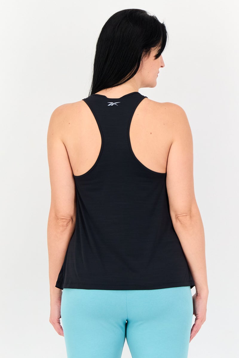 Reebok تي شيرت رياضي نسائي بلا أكمام للجري، أسود - Image 3