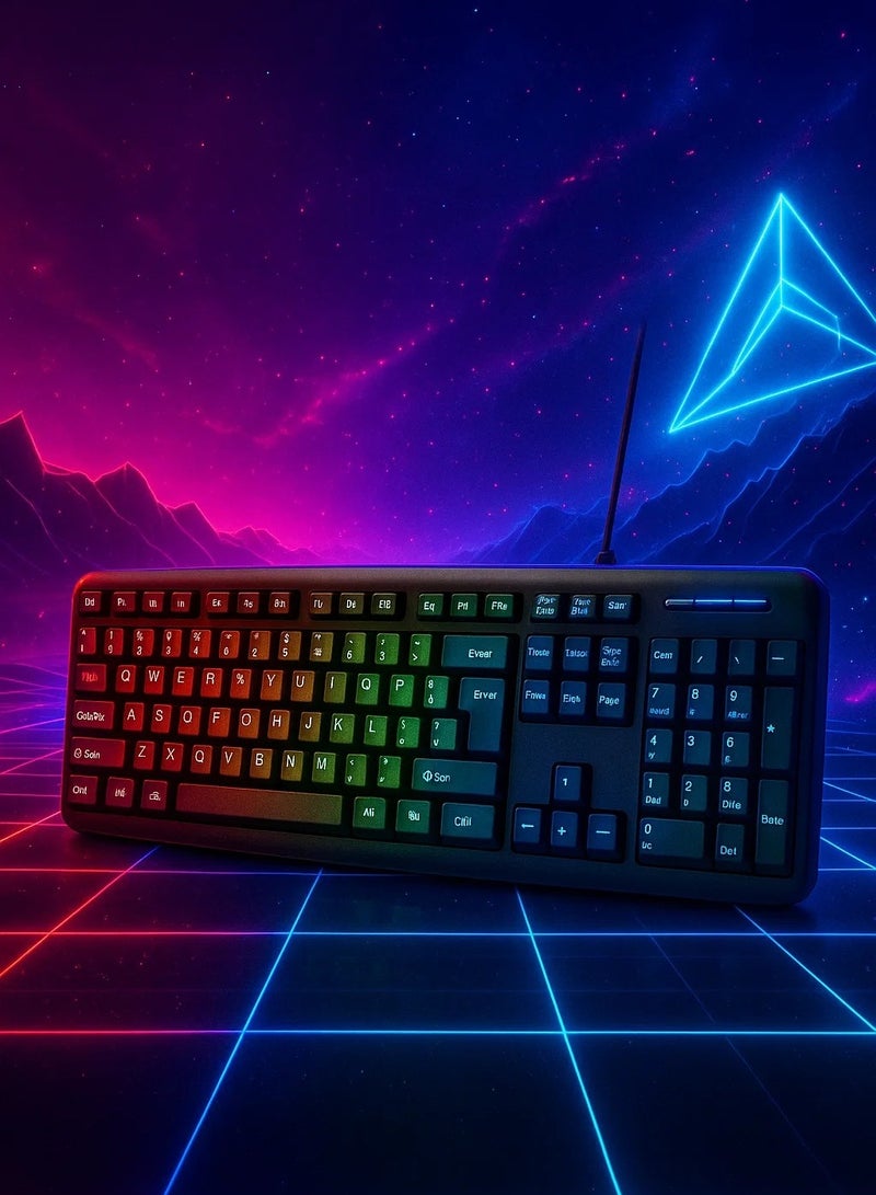 Wired Business Keyboard For Windows Or Linux, Usb Plug And Play, Full Size, Spill Resistant, Curved Space Bar, Pc / Laptop, Us International Layout Black - Image 1