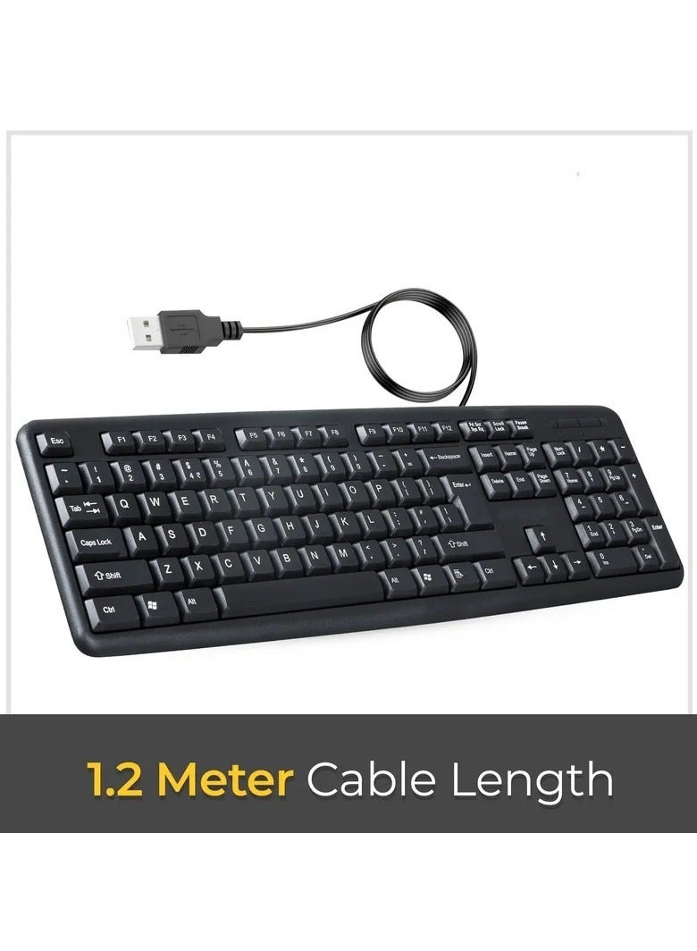 Wired Business Keyboard For Windows Or Linux, Usb Plug And Play, Full Size, Spill Resistant, Curved Space Bar, Pc / Laptop, Us International Layout Black - Image 2