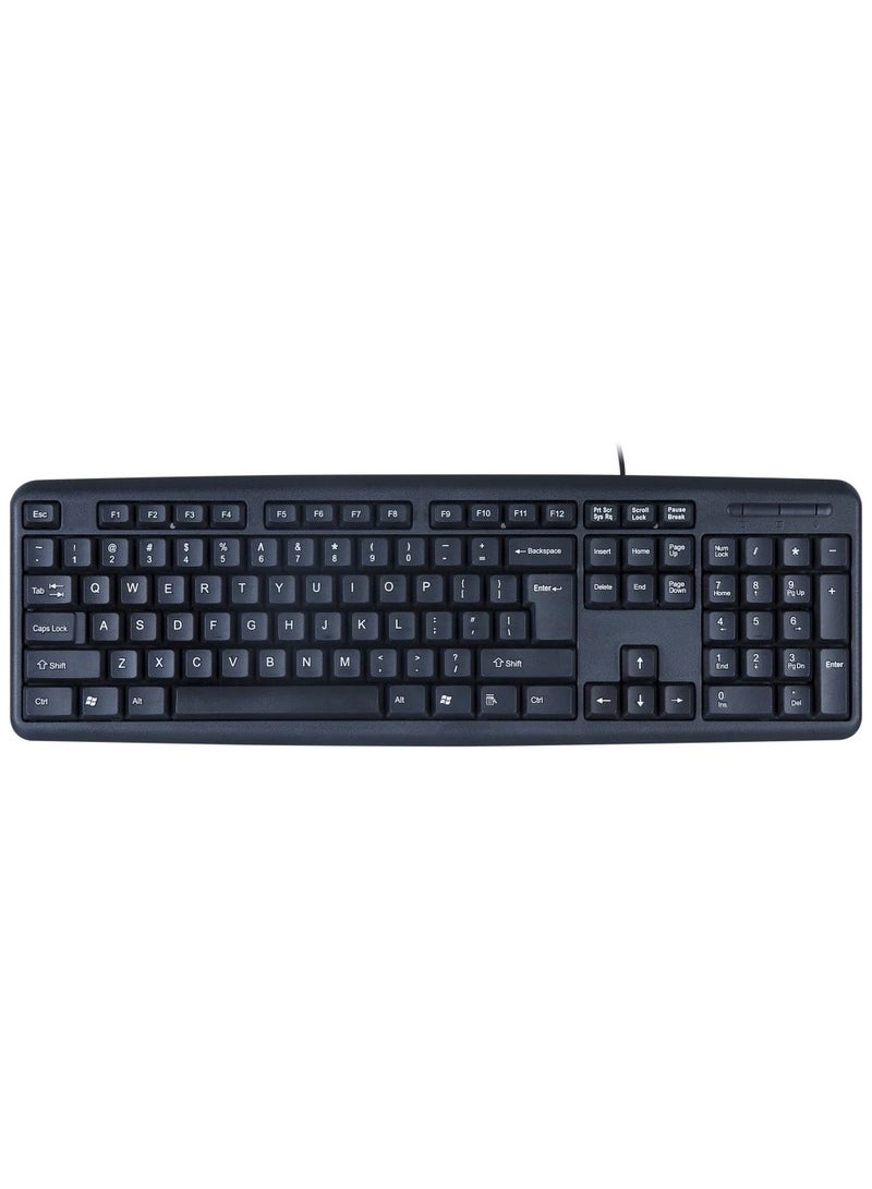 Wired Business Keyboard For Windows Or Linux, Usb Plug And Play, Full Size, Spill Resistant, Curved Space Bar, Pc / Laptop, Us International Layout Black - Image 4