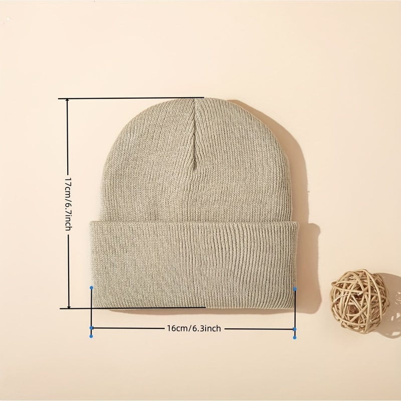 Beige Baby Knitted Hat Autumn Winter Warm Newborn 0-6M Soft Comfortable Toddler Bonnet - Image 3