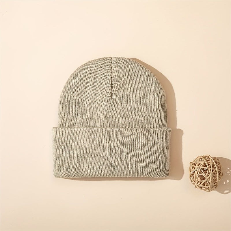 Beige Baby Knitted Hat Autumn Winter Warm Newborn 0-6M Soft Comfortable Toddler Bonnet - Image 5