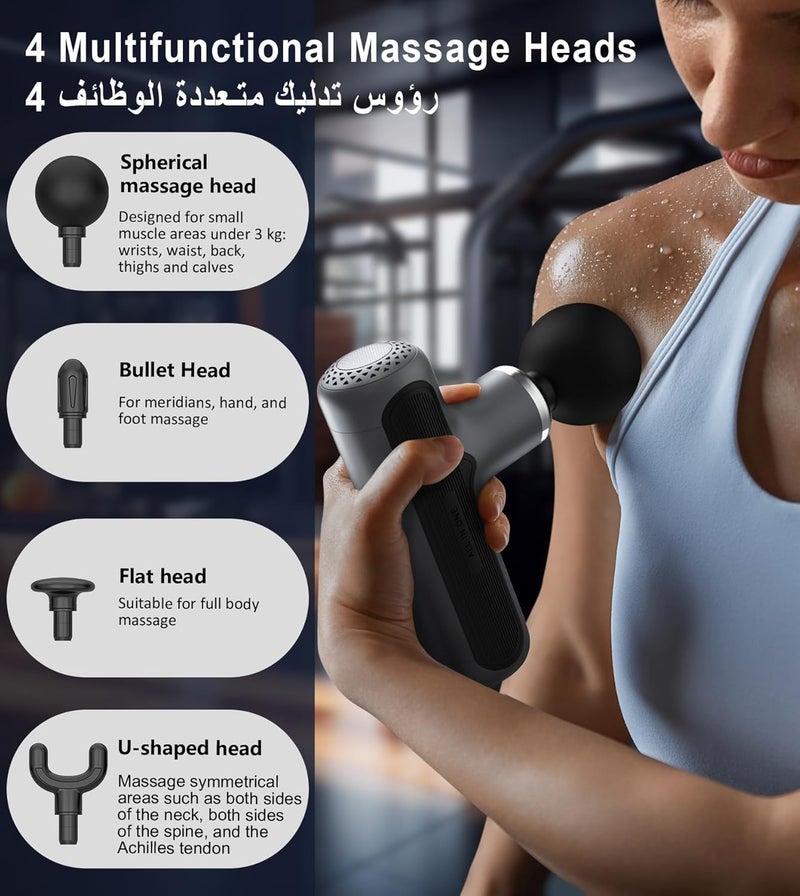 XXZU Massage Gun with 4 Massage Heads and 7 Gears - Electric Handheld Massager for Muscle Relief - Image 4