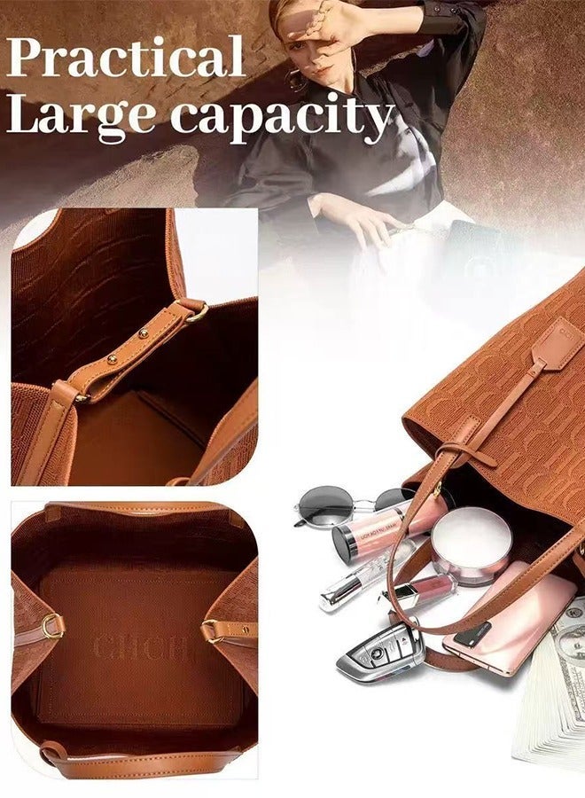 CH CH CHCH New Fashionable Design Women's Large-capacity Tote Bag Brown - Image 3