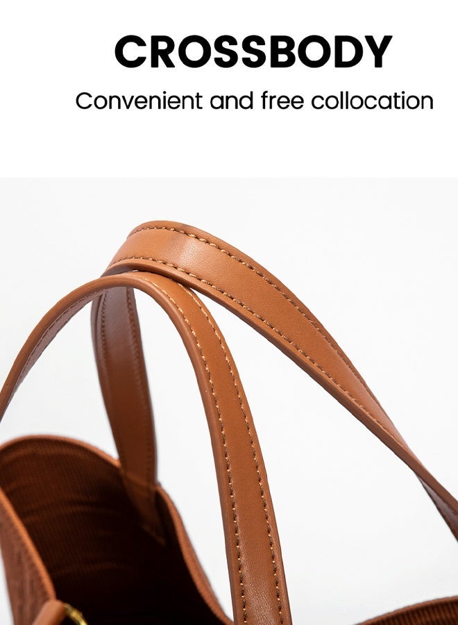 CH CH CHCH New Fashionable Design Women's Large-capacity Tote Bag Brown - Image 5
