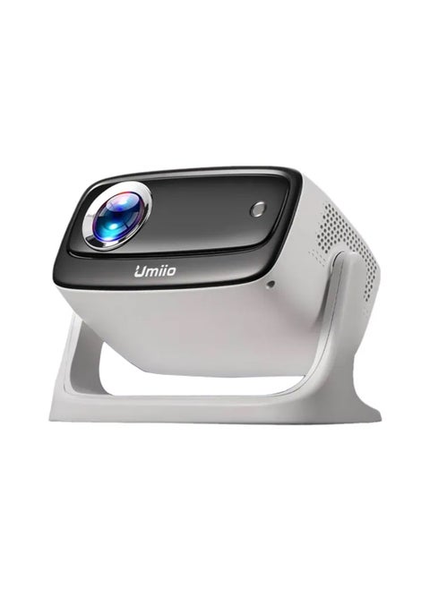 135° Angle Adjustable U10 Projector - Native 1080P 4K Support WiFi & Bluetooth Outdoor & Home Theater with Portable Bag Remote - White
